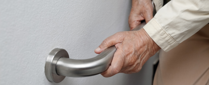 Grab bars can help seniors get around and contribute to the safety of the home care environment.